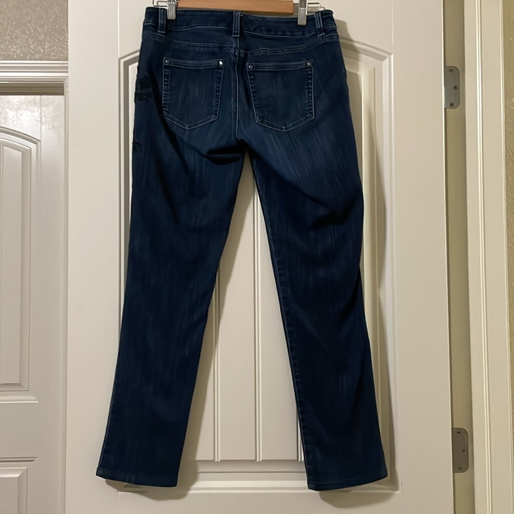 WHBM Blue Jeans Black Flower Design on Sides-4R - Picture 8 of 10